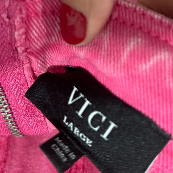Vici Vibrant Pink Denim Jumpsuit - Picture 7 of 10